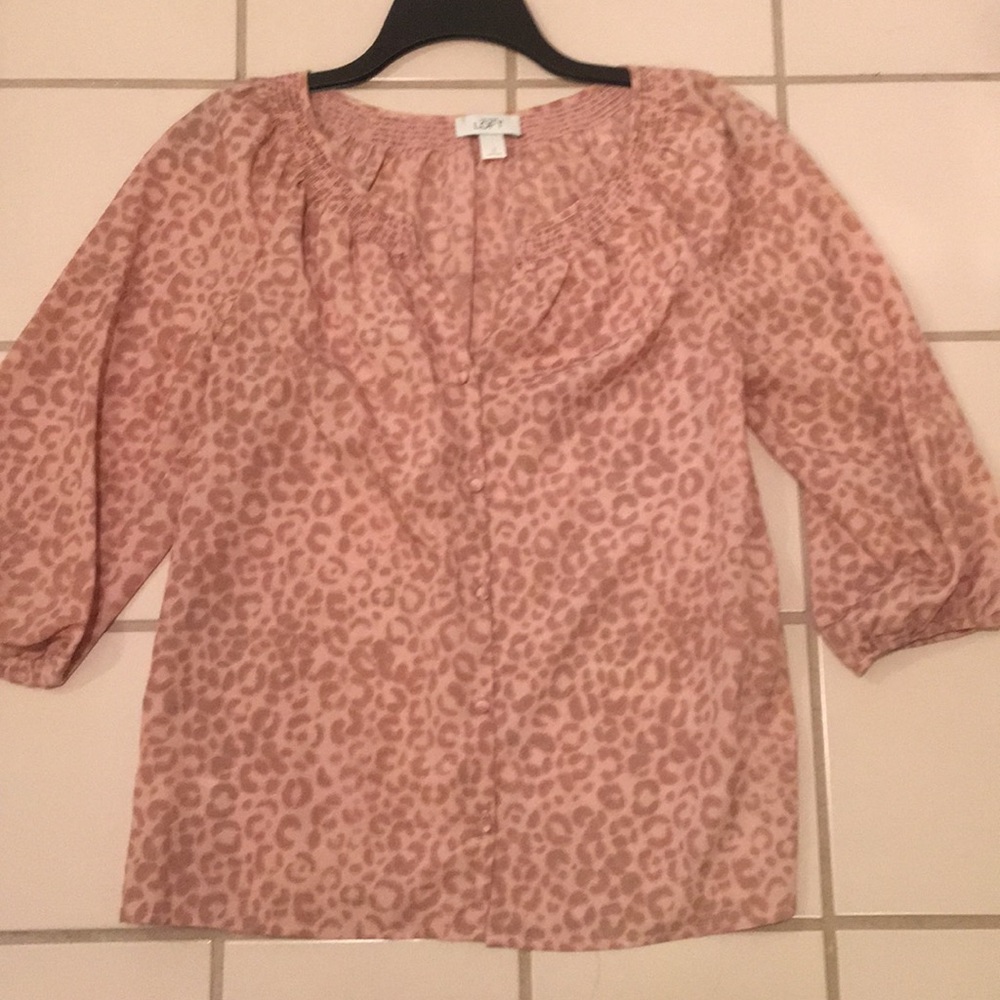 Pink leopard print blouse